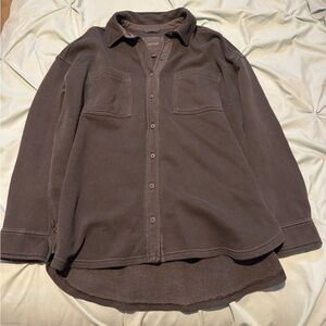 Aerie Dark Grey Trucker Shacket